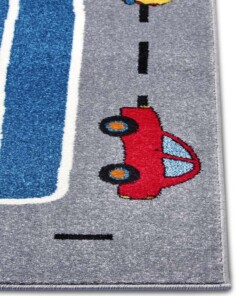 Speelkleed race doolhof - blauw/grijs - close up, thumbnail