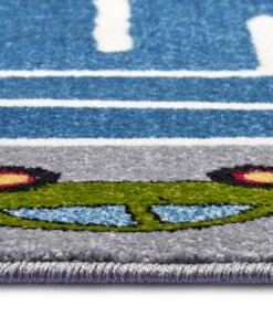 Speelkleed race doolhof - blauw/grijs - close up, thumbnail