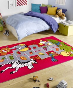 Speelkleed hink-stap-sprong jungle - rood/multi - sfeer