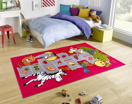 Speelkleed hink-stap-sprong jungle - rood/multi - sfeer