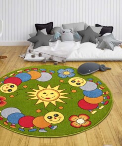 Rond kindervloerkleed rups - multi - sfeer, thumbnail