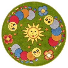 Rond kindervloerkleed rups - multi - overzicht boven, thumbnail Rond kindervloerkleed rups - multi - overzicht boven, thumbnail