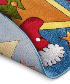Rond kindervloerkleed kerstboom - multi - close up, thumbnail