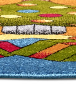 Rond kindervloerkleed kerstboom - multi - close up, thumbnail