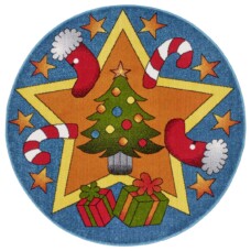 Rond kindervloerkleed kerstboom - multi - overzicht boven, thumbnail Rond kindervloerkleed kerstboom - multi - overzicht boven, thumbnail