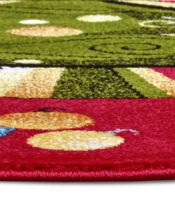 Rond kindervloerkleed kerstboom - rood/groen - close up, thumbnail Rond kindervloerkleed kerstboom - rood/groen - close up, thumbnail