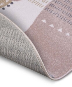 Rond kindervloerkleed Alpaca Dolly - roze/grijs - close up, thumbnail