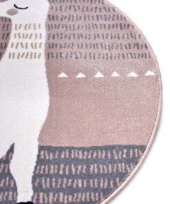 Rond kindervloerkleed Alpaca Dolly - roze/grijs - close up, thumbnail