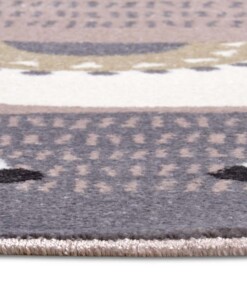 Rond kindervloerkleed Alpaca Dolly - roze/grijs - close up, thumbnail