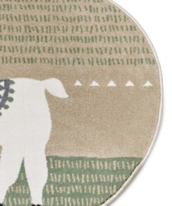 Rond kindervloerkleed Alpaca Dolly - groen/bruin - close up, thumbnail Rond kindervloerkleed Alpaca Dolly - groen/bruin - close up, thumbnail