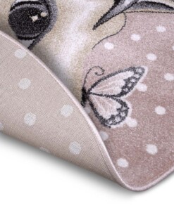 Rond kindervloerkleed eenhoorn - roze/bruin - close up, thumbnail