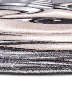 Rond kindervloerkleed eenhoorn - grijs/roze - close up, thumbnail