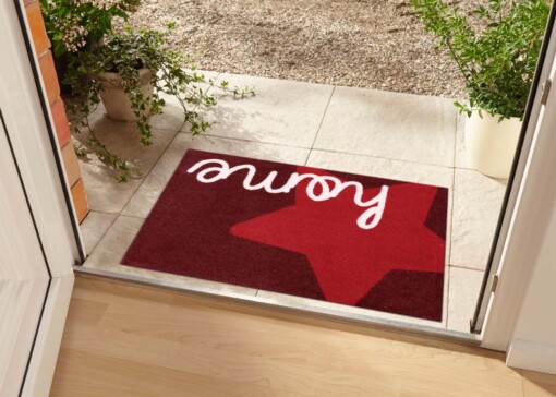 Deurmat Star Home Wasbaar 30°C rood - sfeer