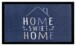 Deurmat "Home Sweet Home" - bruin/crème - wasbaar 30°C - overzicht boven, thumbnail
