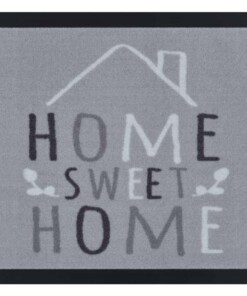 Deurmat "Home Sweet Home" - grijs - wasbaar 30°C - overzicht boven
