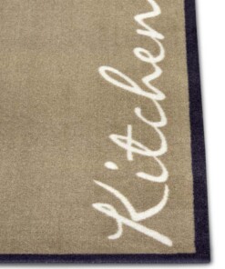 Design Keukenloper Wasbaar 30°C bruin - close up, thumbnail