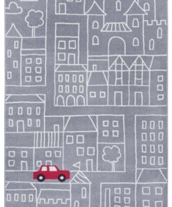 Speelkleed stad route - grijs - overzicht boven, thumbnail