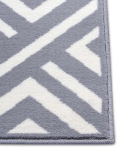 Design vloerkleed ruiten Art - grijs/wit - close up, thumbnail