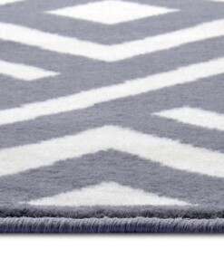 Design vloerkleed ruiten Art - grijs/wit - close up, thumbnail