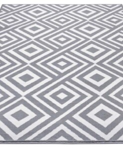 Design vloerkleed ruiten Art - grijs/wit - overzicht schuin, thumbnail