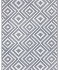 Design vloerkleed ruiten Art - grijs/wit - overzicht boven