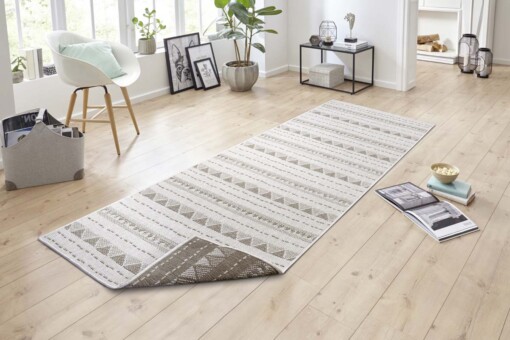Binnen & buiten vloerkleed Bahama's - lichtbruin/crème - sfeer