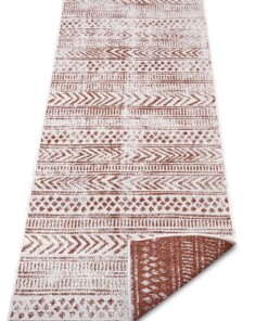 Loper binnen & buiten Biri - terracotta/crème - overzicht schuin, thumbnail