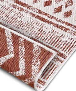 Binnen & Buiten vloerkleed Biri - terracotta/crème - close up, thumbnail