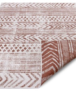 Binnen & Buiten vloerkleed Biri - terracotta/crème - overzicht schuin, thumbnail