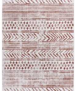 Binnen & Buiten vloerkleed Biri - terracotta/crème - overzicht boven, thumbnail