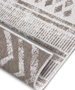 Binnen & Buiten vloerkleed Biri - lichtbruin/crème - close up, thumbnail