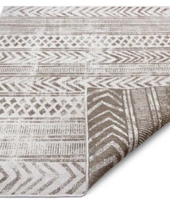 Binnen & Buiten vloerkleed Biri - lichtbruin/crème - overzicht schuin, thumbnail