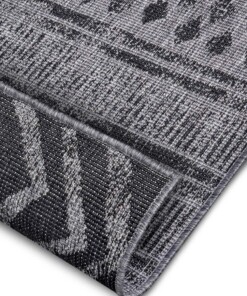 Binnen & Buiten vloerkleed Biri - zilver/zwart - close up, thumbnail