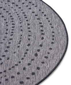 Binnen & buiten vloerkleed rond Bali - zilver/zwart - close up, thumbnail Binnen & buiten vloerkleed rond Bali - zilver/zwart - close up, thumbnail