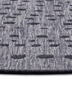 Binnen & buiten vloerkleed rond Bali - zilver/zwart - close up, thumbnail Binnen & buiten vloerkleed rond Bali - zilver/zwart - close up, thumbnail