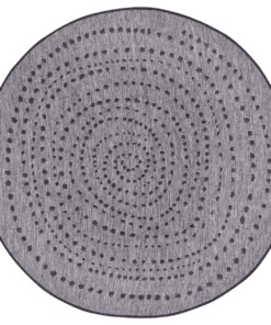 Binnen & buiten vloerkleed rond Bali - zilver/zwart - overzicht boven, thumbnail Binnen & buiten vloerkleed rond Bali - zilver/zwart - overzicht boven, thumbnail