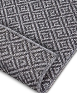 Binnen & buiten vloerkleed Borneo - zwart/zilver - close up, thumbnail Binnen & buiten vloerkleed Borneo - zwart/zilver - close up, thumbnail