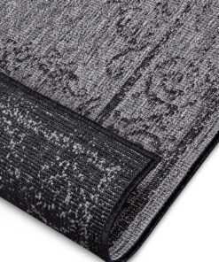 Vintage buitenvloerkleed Cebu - zilver/zwart - close up, thumbnail