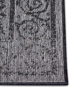 Vintage buitenvloerkleed Cebu - zilver/zwart - close up, thumbnail