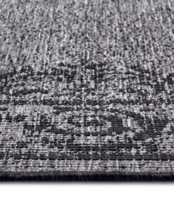 Vintage buitenvloerkleed Cebu - zilver/zwart - close up, thumbnail