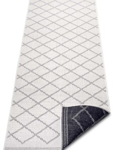 Binnen & buiten vloerkleed ruiten Corsica - zwart/créme - overzicht schuin, thumbnail