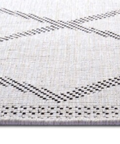 Binnen & buiten vloerkleed ruiten Corsica - zwart/créme - close up, thumbnail