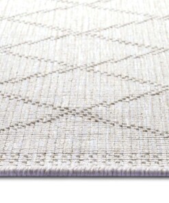 Binnen & buiten vloerkleed ruiten Corsica - lichtbruin/crème - close up, thumbnail