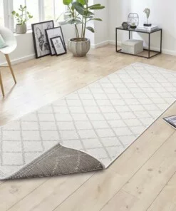 Binnen & buiten vloerkleed ruiten Corsica - lichtbruin/crème - sfeer, thumbnail