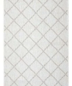 Binnen & buiten vloerkleed ruiten Corsica - lichtbruin/crème - overzicht boven, thumbnail