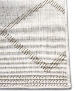 Binnen & buiten vloerkleed ruiten Corsica - lichtbruin/crème - close up, thumbnail