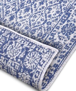 Loper binnen & buiten Curacao - blauw/crème - close up, thumbnail Loper binnen & buiten Curacao - blauw/crème - close up, thumbnail