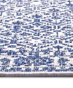 Loper binnen & buiten Curacao - blauw/crème - close up, thumbnail Loper binnen & buiten Curacao - blauw/crème - close up, thumbnail