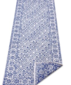 Loper binnen & buiten Curacao - blauw/crème - overzicht schuin, thumbnail Loper binnen & buiten Curacao - blauw/crème - overzicht schuin, thumbnail