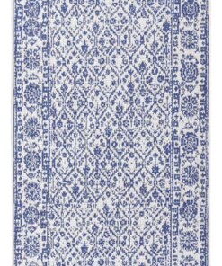 Loper binnen & buiten Curacao - blauw/crème - overzicht boven, thumbnail Loper binnen & buiten Curacao - blauw/crème - overzicht boven, thumbnail